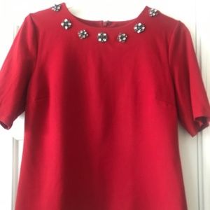 Talbots red sweater with beads